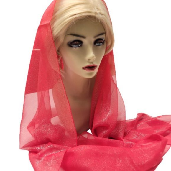 Red and Silver Glitter Scarf - Picture 1 of 6